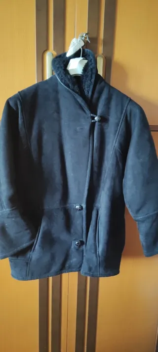 Giaccone scamosciato nero taglia 52