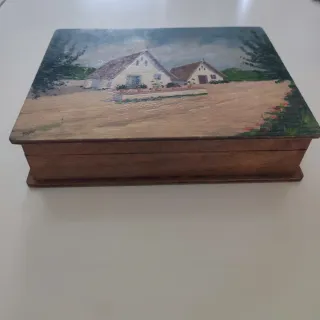 Scatola di sigari decorata d'epoca. Anni '50.