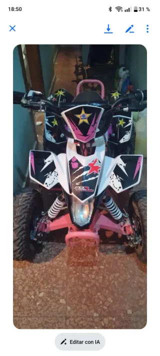 Quad infantil rosa y blanco