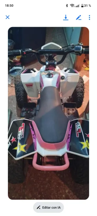 Quad infantil rosa y blanco