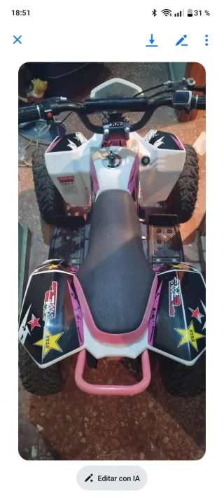 Quad infantil rosa y blanco