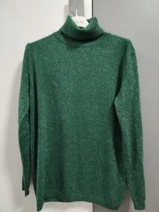 Jersey fiesta lentejuelas verde T.40-42