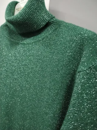 Jersey fiesta lentejuelas verde T.40-42