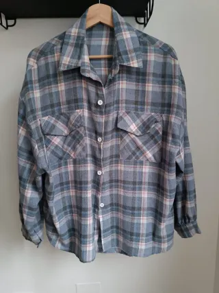 Camisa cuadros azul y rosa