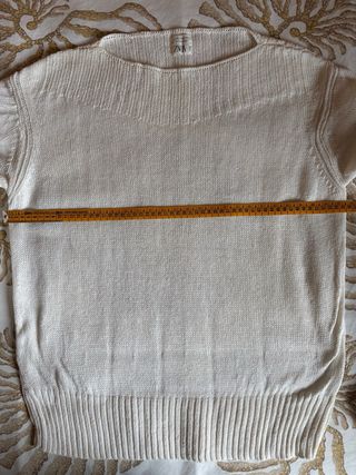 Jersey Zara cuello barco algodón blanco