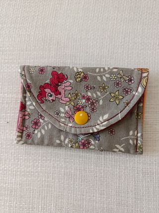 Tarjetero de tela con 2 departamentos