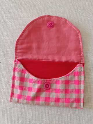 Tarjetero de tela con 2 departamentos