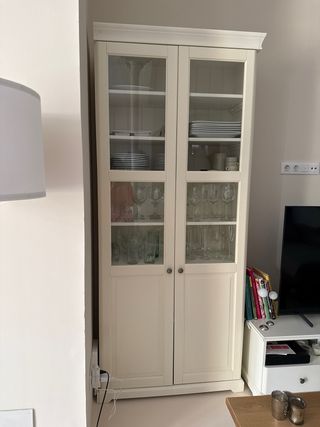 2 Estanterías Ikea Blanca Madera Cristal