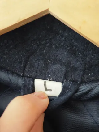 Abrigo azul Cuero vintage