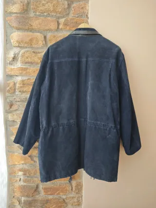 Abrigo azul Cuero vintage