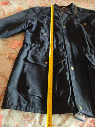 Abrigo azul Cuero vintage