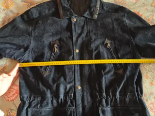 Abrigo azul Cuero vintage