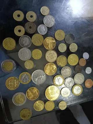 Lote de monedas antiguas, pesetas