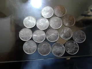 Lote de monedas antiguas, pesetas