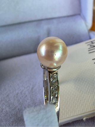 Anillo Perla Akoya 8.5mm Plata 925 Rodiada CZ