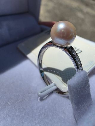 Anillo Perla Akoya 8.5mm Plata 925 Rodiada CZ