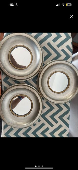 Set di 3 Specchi Decorativi Rotondi