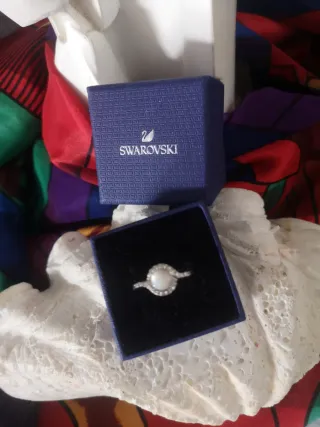 Anillo Plata Swarovski Perla y Circonitas