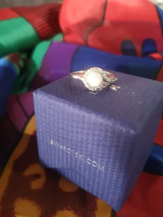 Anillo Plata Swarovski Perla y Circonitas