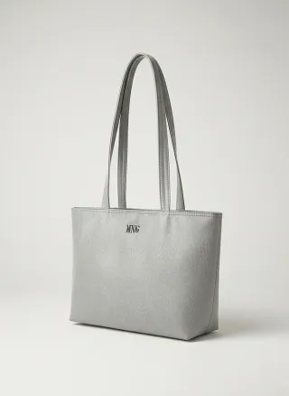 Bolso Tote Mango Plateado