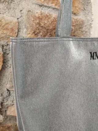 Bolso Tote Mango Plateado