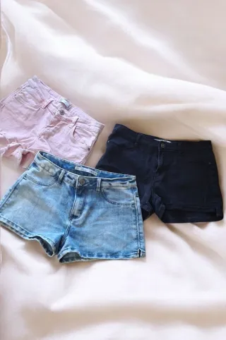 Lote 3 shorts vaqueros talla 36 Lefties y Bershka