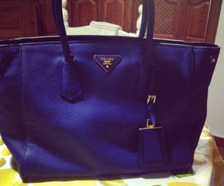 Bolso Prada Azul y Dorado