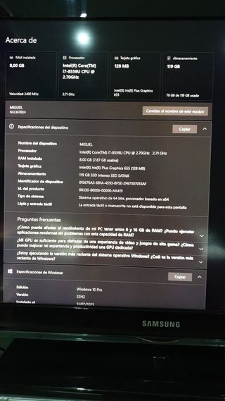 Mini PC Intel i7 8GB RAM 120GB SSD