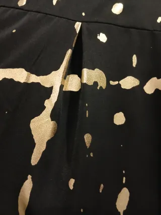 Camisa Blusa negra y dorada manga larga