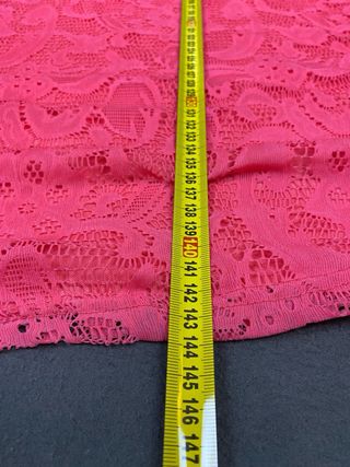 Vestido Fucsia Largo Encaje Lentejuelas Talla L