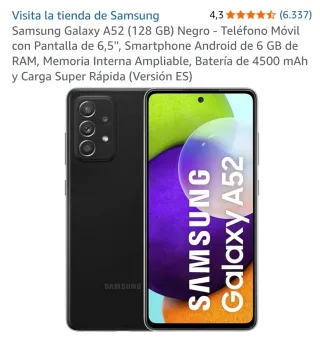 Samsung Galaxy A52 128GB Nero