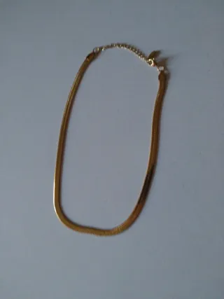 U386 Collana Snake Inox Oro maglia piatta 35cm