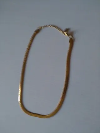 U386 Collana Snake Inox Oro maglia piatta 35cm