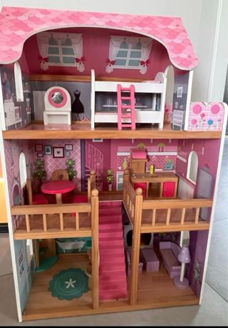 Casita de muñecas de madera 90 cm