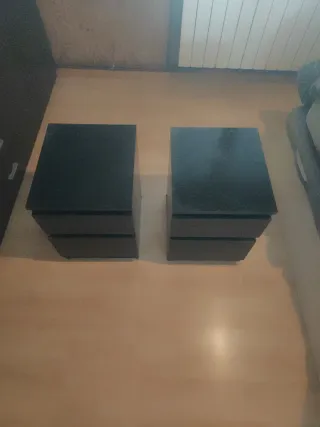 Mesitas de noche negras (2 unidades)