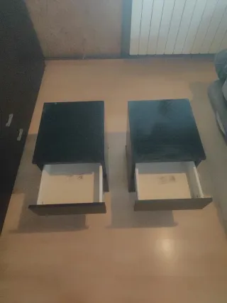 Mesitas de noche negras (2 unidades)