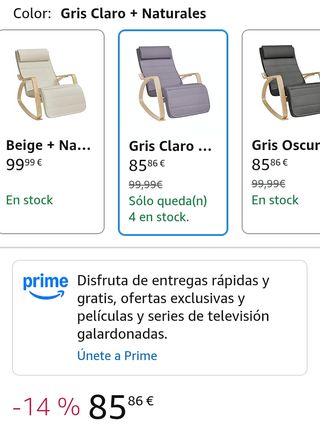 SONGMICS Sedia a Dondolo, con Braccioli