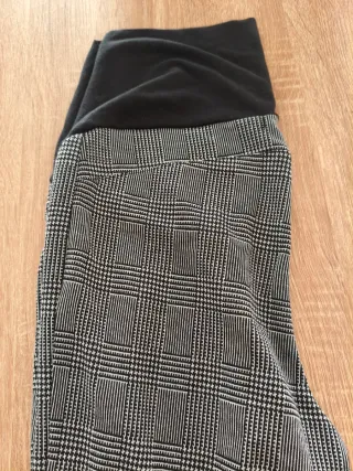 Pantalones premamá cuadros grises