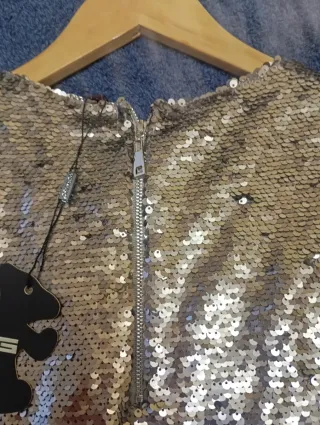 Top nuevo  lentejuelas plateadas