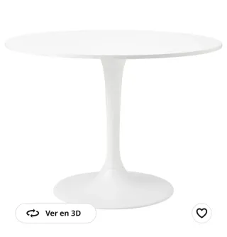 Mesa comedor blanca redonda Docksta