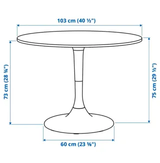 Mesa comedor blanca redonda Docksta