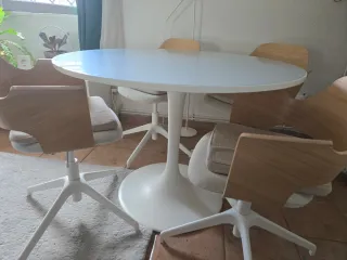 Mesa comedor blanca redonda Docksta