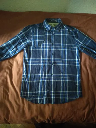 Camisa Jack & Jones cuadros azul talla M