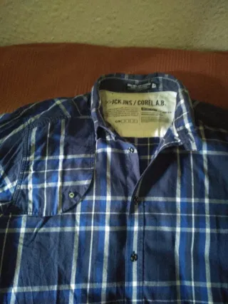 Camisa Jack & Jones cuadros azul talla M