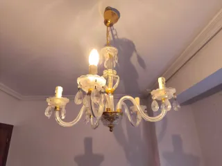 Lampara cristal 4 brazos.