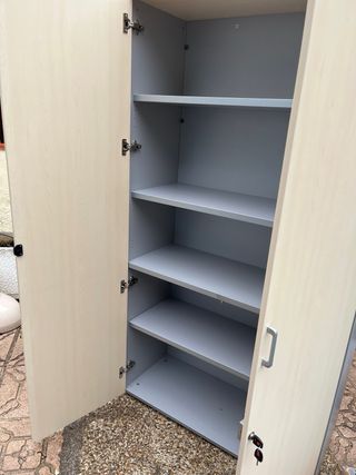 Armario archivador beige y gris