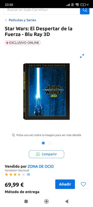 Star Wars: El despertar de la Fuerza Blu-ray 3D