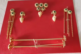 Aderezo Fallera Niña Oro y Verde