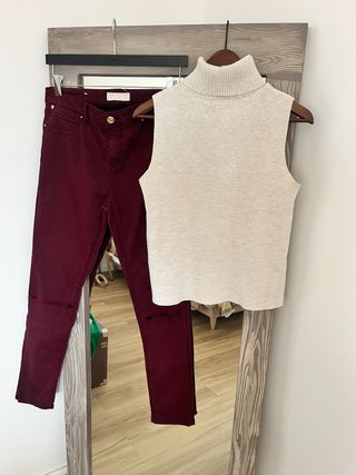 Conjunto Top y Pantalón Burdeos
