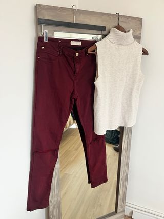 Conjunto Top y Pantalón Burdeos